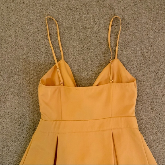 Forever 21 Mustard MIDI Buttondown Dress - Tie Front Spaghetti Strap Dress - Picture 9 of 9